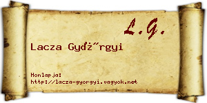 Lacza Györgyi névjegykártya