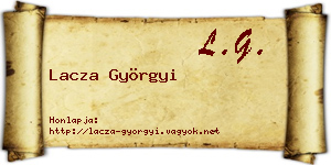 Lacza Györgyi névjegykártya